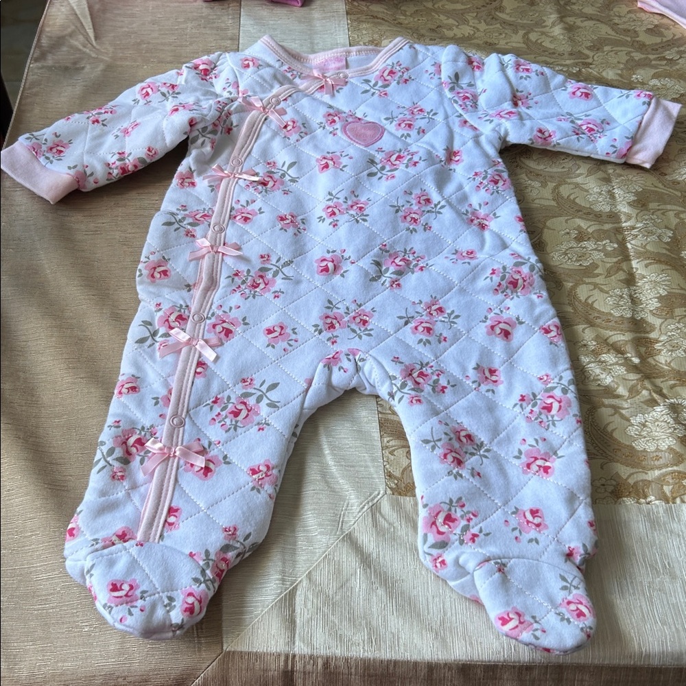 Floral Quilted Baby Onesie